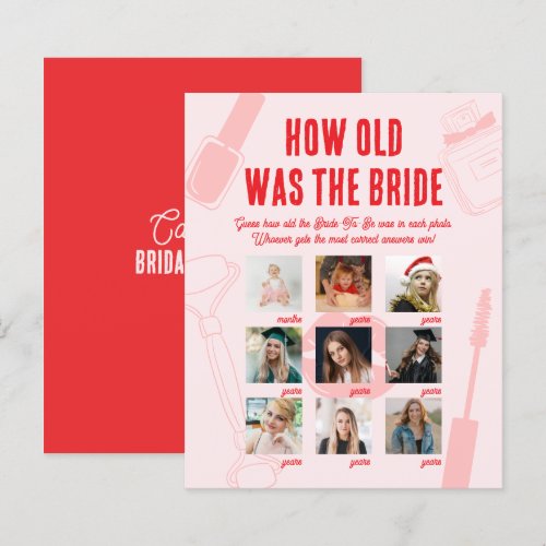 How Old was the Bride Bridal Shower Game