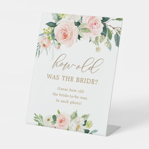 How Old Was the Bride Bridal Shower Game Pedestal Sign