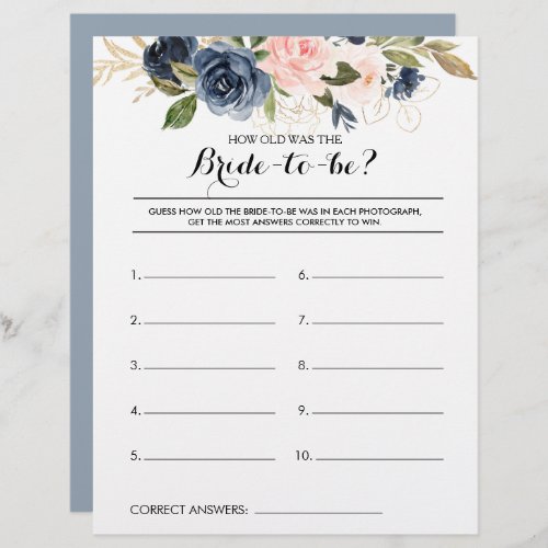 How Old Was the Bride_To_Be Bridal Shower Game