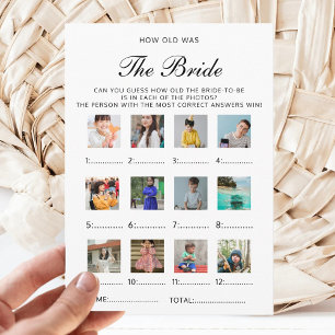 How Old Was The Bride Wedding Bridal Shower Game Invitation