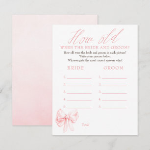 How Old Were The Bride And Groom Game Cards
