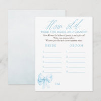 How Old Were The Bride And Groom Game Cards