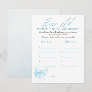 How Old Were The Bride And Groom Game Cards
