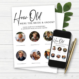 How Old Were the Bride and Groom Reception Game Invitation