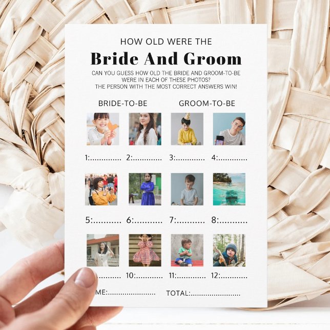 How Old Were The Bride & Groom Bridal Shower Game Invitation (Creator Uploaded)