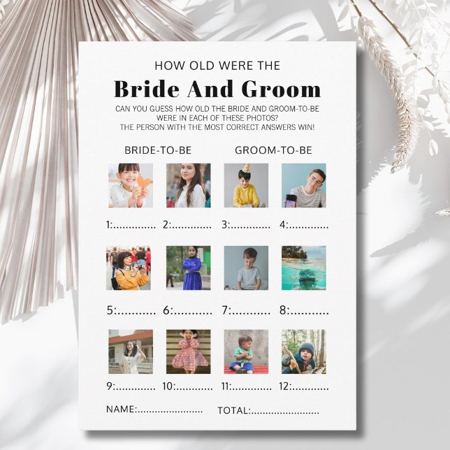 How Old Were The Bride & Groom Bridal Shower Game Invitation (Creator Uploaded)