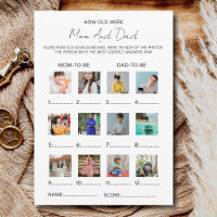 How Old Were The Mom & Dad To Be Baby Shower Game