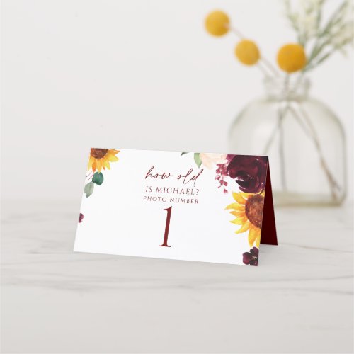 How Old Were They Bridal Shower Game Photo Label Place Card