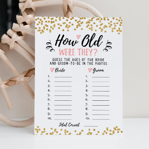 How old were they Bridal Shower or Hen Party Card