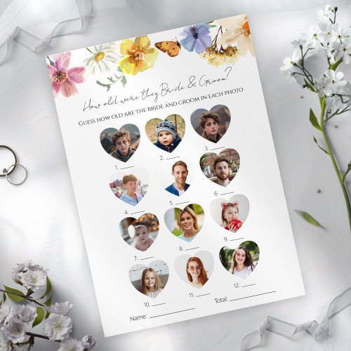 How Old Were They Bride And Groom Bridal Shower Invitation
