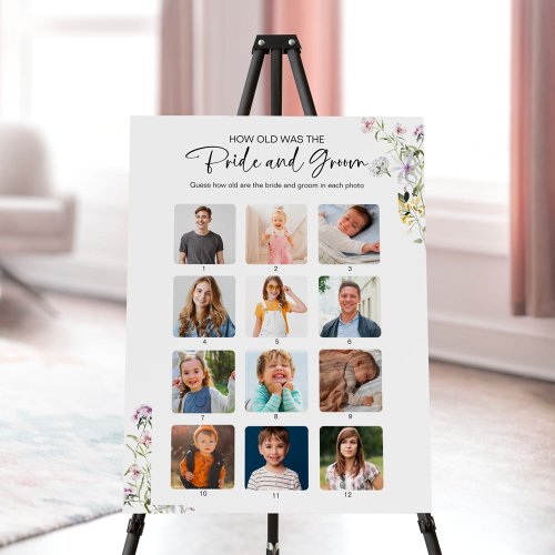 How Old Were They Bride  Groom Bridal Shower Sign