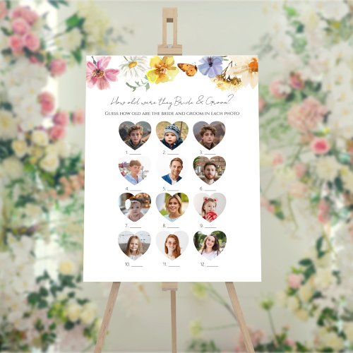 How Old Were They Bride  Groom Bridal Shower Sign