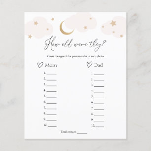 How Old Were They Over the Moon Baby Shower Game