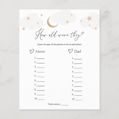 How Old Were They Over the Moon Baby Shower Game 