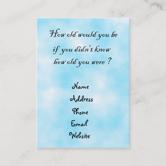 How old would you be?-business cards (Front)