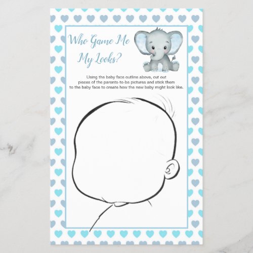 How Our Baby Might Look Blue Elephant Baby Game  Flyer