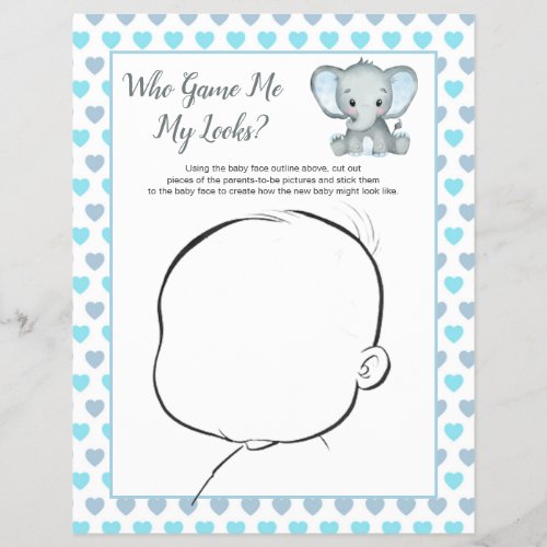 How Our Baby Might Look Blue Elephant Baby Game Flyer