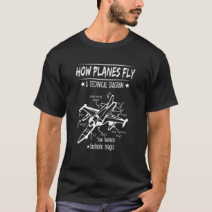 How Planes Fly Funny Aerospace Engineer Pilot Avia T-Shirt