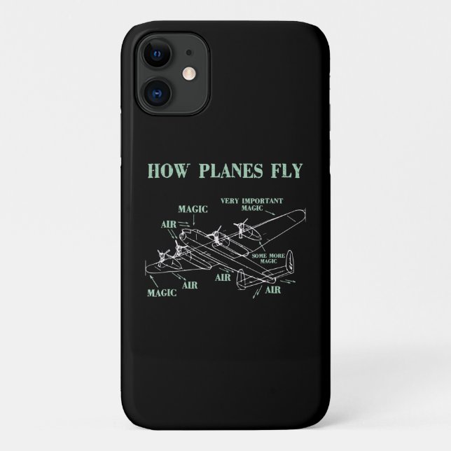 How Planes Fly Funny Aerospace Engineer Pilot Gift Case-Mate iPhone Case (Back)