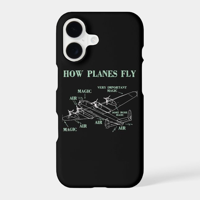 How Planes Fly Funny Aerospace Engineer Pilot Gift Iphone Case (Back)
