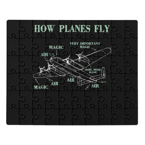 How Planes Fly Funny Aerospace Engineer Pilot Gift Jigsaw Puzzle