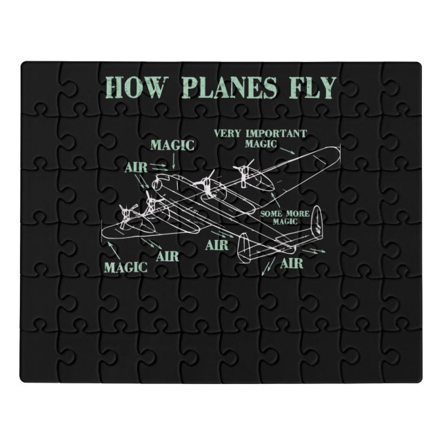 How Planes Fly Funny Aerospace Engineer Pilot Gift Jigsaw Puzzle (Puzzle Horizontal)