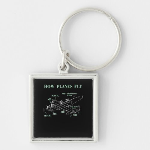 How Planes Fly Funny Aerospace Engineer Pilot Gift Keychain