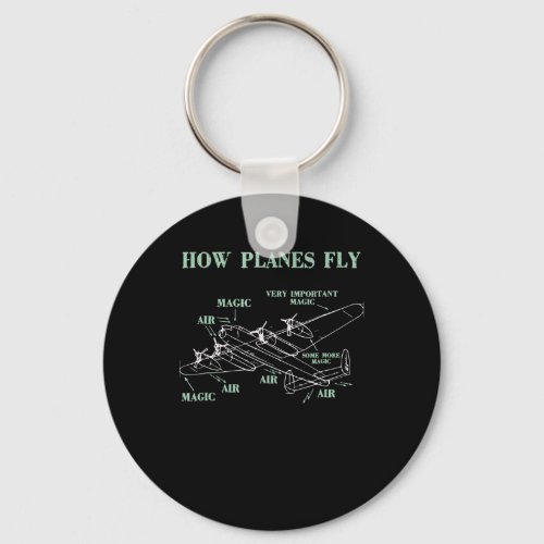 How Planes Fly Funny Aerospace Engineer Pilot Gift Keychain