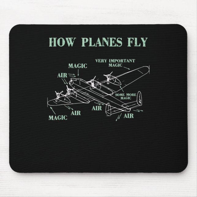 How Planes Fly Funny Aerospace Engineer Pilot Gift Mouse Pad (Front)