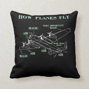 How Planes Fly Funny Aerospace Engineer Pilot Gift Throw Pillow