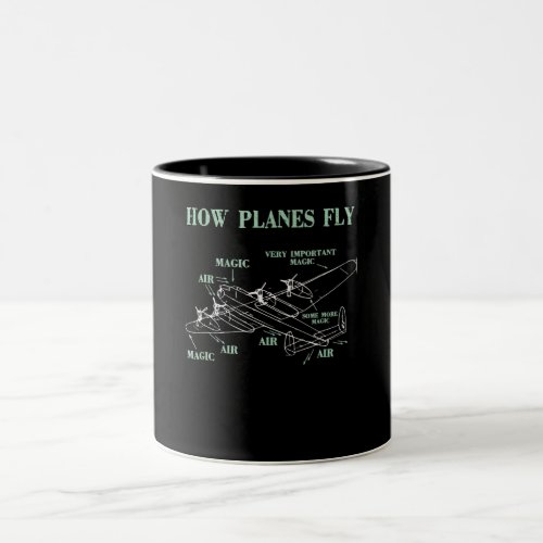 How Planes Fly Funny Aerospace Engineer Pilot Gift Two_Tone Coffee Mug