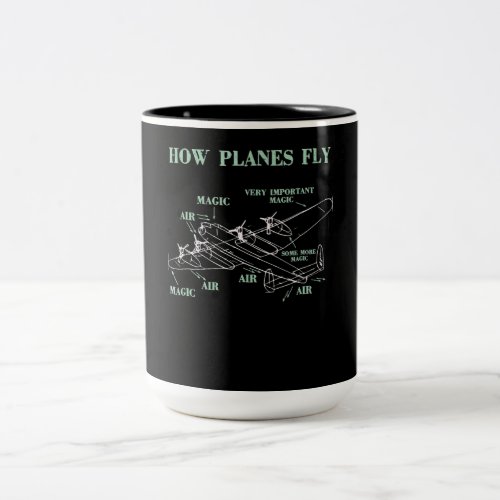 How Planes Fly Funny Aerospace Engineer Pilot Gift Two_Tone Coffee Mug