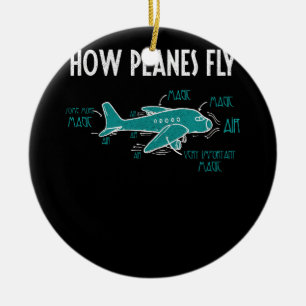 How Planes Fly Funny Aerospace Engineering Ceramic Ornament