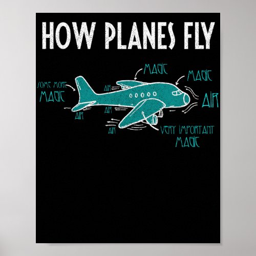 How Planes Fly Funny Aerospace Engineering Poster