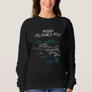 How Planes Fly  Pilot Aerospace Engineer Aviation  Sweatshirt