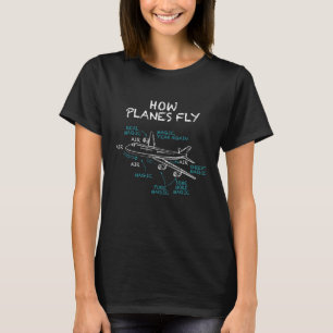 How Planes Fly Pilot Aerospace Engineer Aviation T-Shirt