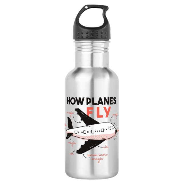 How Planes Fly Stainless Steel Water Bottle (Front)