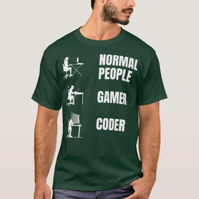 How Programmer Sit Funny Coding Clothing Premium T-Shirt (Front)
