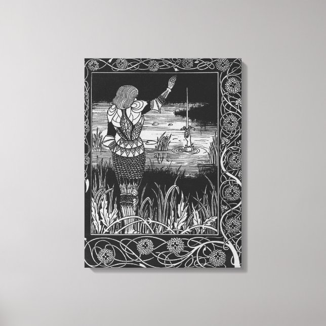 How Sir Bedivere Cast the Sword Excalibur Canvas Print (Front)