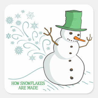 How Snowflakes are Made Square Sticker