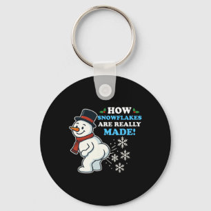 How Snowflakes Are Really Made Christmas Snowman F Keychain
