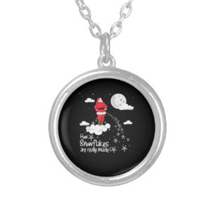 How Snowflakes Are Really Made Funny Christmas San Silver Plated Necklace