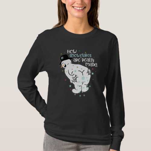 How Snowflakes Are Really Made Funny Snowman Chris T_Shirt