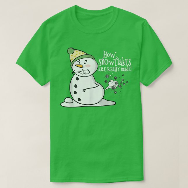How Snowflakes Are Really Made Funny Snowman Chris T-Shirt (Design Front)