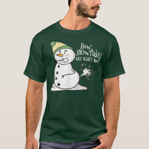 How Snowflakes Are Really Made Funny Snowman Chris T-Shirt