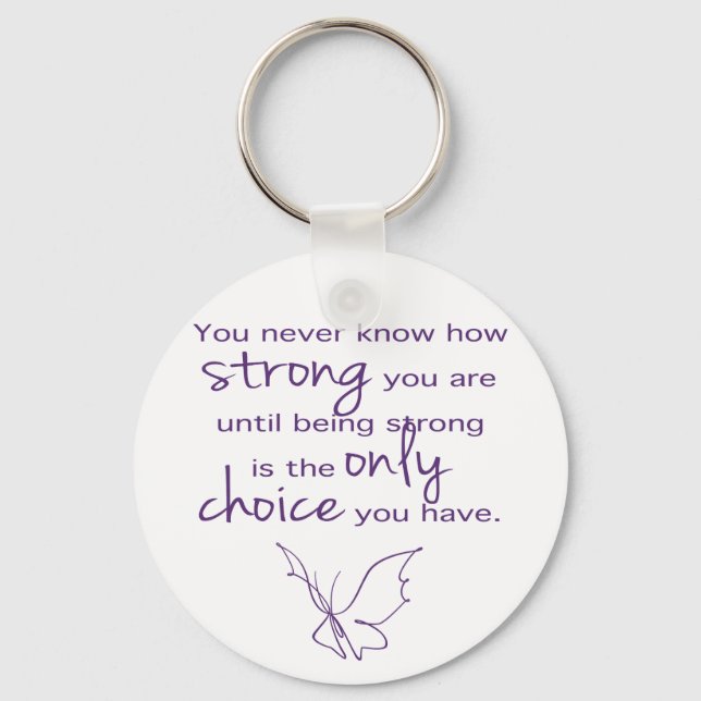 How Strong Butterfly Keychain (Front)