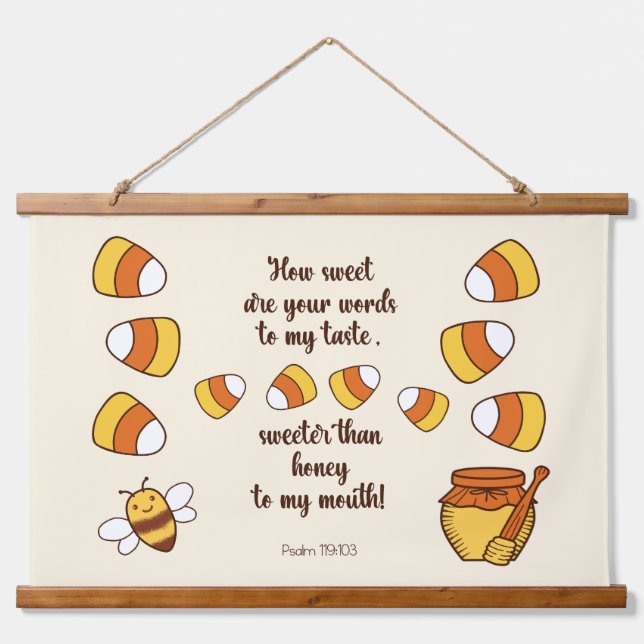 How Sweet Are Your Words Candy Corn Hanging Tapestry (Front)