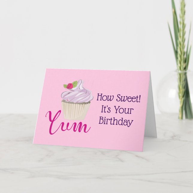 How Sweet Birthday Cupcake Card (Front)