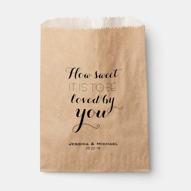 How sweet it is custom wedding candy buffet favor bag (Front)