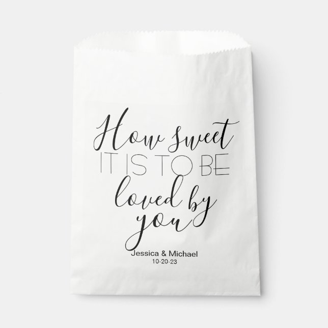 How sweet it is custom wedding candy buffet favor favor bag (Front)